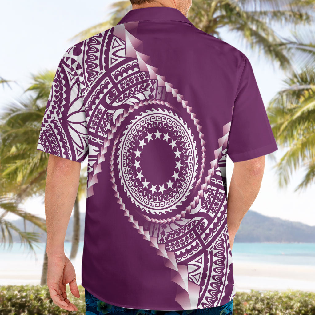 Cook Islands Gospel Day Hawaiian Shirt Maroon Tribal Curves