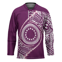 Cook Islands Gospel Day Hockey Jersey Maroon Tribal Curves