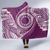 Cook Islands Gospel Day Hooded Blanket Maroon Tribal Curves