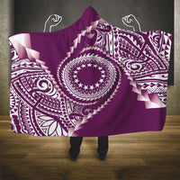 Cook Islands Gospel Day Hooded Blanket Maroon Tribal Curves