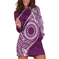 Cook Islands Gospel Day Hoodie Dress Maroon Tribal Curves