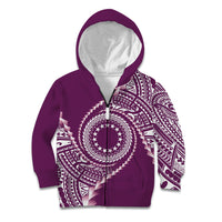 Cook Islands Gospel Day Kid Hoodie Maroon Tribal Curves