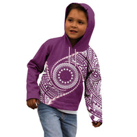 Cook Islands Gospel Day Kid Hoodie Maroon Tribal Curves