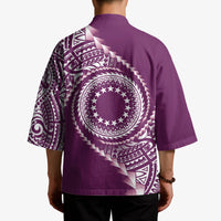 Cook Islands Gospel Day Kimono Maroon Tribal Curves
