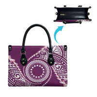 Cook Islands Gospel Day Leather Bag Maroon Tribal Curves