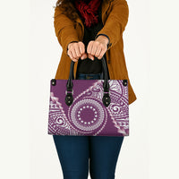 Cook Islands Gospel Day Leather Bag Maroon Tribal Curves