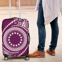 Cook Islands Gospel Day Luggage Cover Maroon Tribal Curves