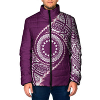 Cook Islands Gospel Day Padded Jacket Maroon Tribal Curves