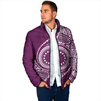 Cook Islands Gospel Day Padded Jacket Maroon Tribal Curves