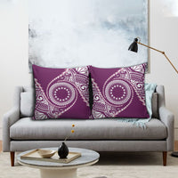 Cook Islands Gospel Day Pillow Cover Maroon Tribal Curves