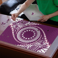Cook Islands Gospel Day Puzzle Maroon Tribal Curves