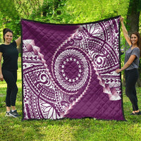 Cook Islands Gospel Day Quilt Maroon Tribal Curves