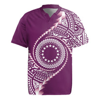 Cook Islands Gospel Day Rugby Jersey Maroon Tribal Curves