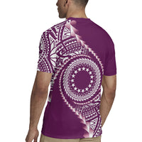 Cook Islands Gospel Day Rugby Jersey Maroon Tribal Curves