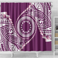 Cook Islands Gospel Day Shower Curtain Maroon Tribal Curves