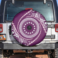 Cook Islands Gospel Day Spare Tire Cover Maroon Tribal Curves