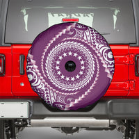Cook Islands Gospel Day Spare Tire Cover Maroon Tribal Curves