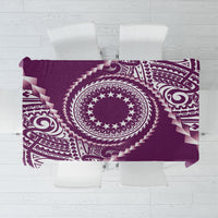 Cook Islands Gospel Day Tablecloth Maroon Tribal Curves