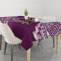 Cook Islands Gospel Day Tablecloth Maroon Tribal Curves