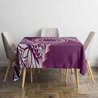 Cook Islands Gospel Day Tablecloth Maroon Tribal Curves