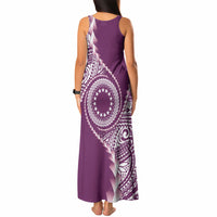 Cook Islands Gospel Day Tank Maxi Dress Maroon Tribal Curves