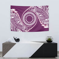 Cook Islands Gospel Day Tapestry Maroon Tribal Curves
