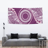 Cook Islands Gospel Day Tapestry Maroon Tribal Curves