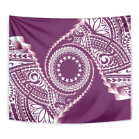 Cook Islands Gospel Day Tapestry Maroon Tribal Curves