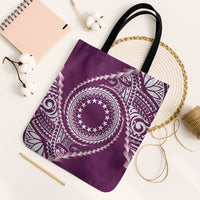 Cook Islands Gospel Day Tote Bag Maroon Tribal Curves