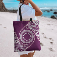 Cook Islands Gospel Day Tote Bag Maroon Tribal Curves