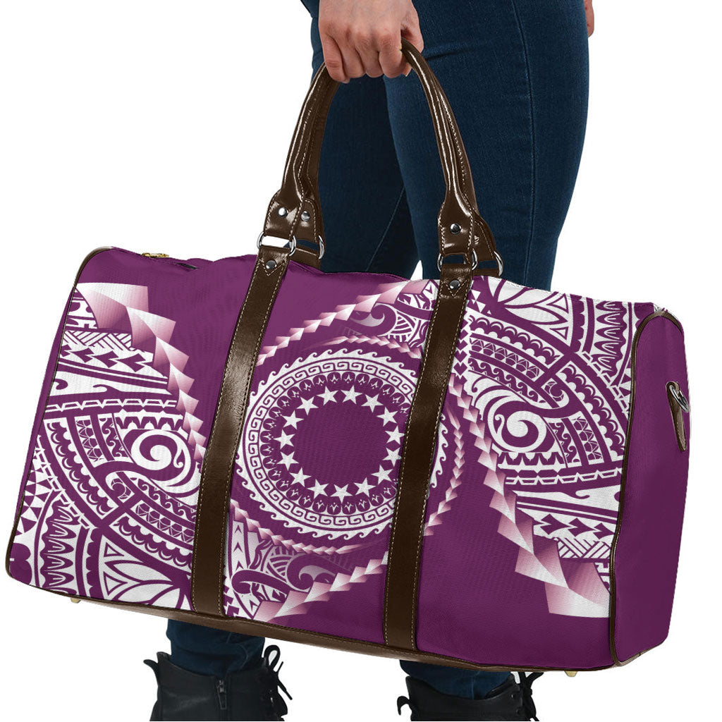 Cook Islands Gospel Day Travel Bag Maroon Tribal Curves