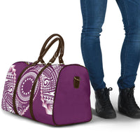 Cook Islands Gospel Day Travel Bag Maroon Tribal Curves