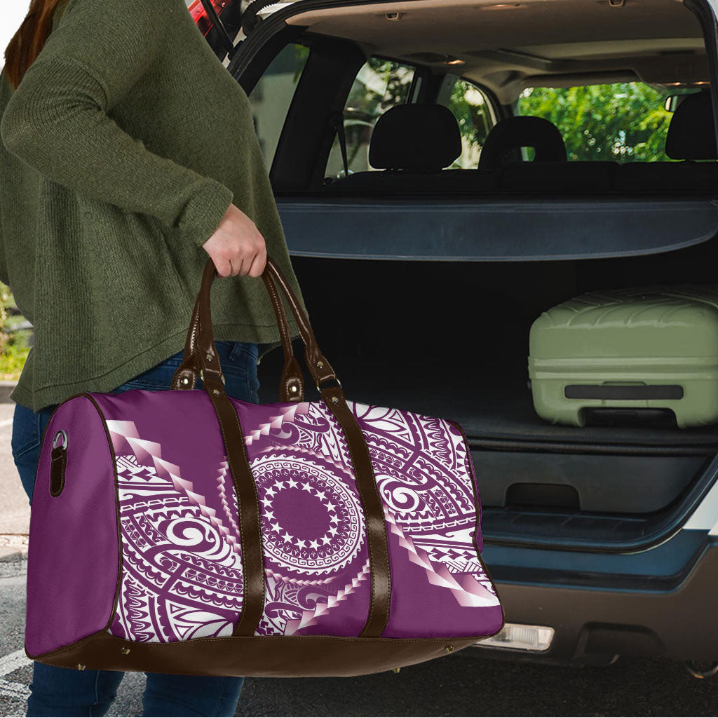 Cook Islands Gospel Day Travel Bag Maroon Tribal Curves