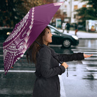 Cook Islands Gospel Day Umbrella Maroon Tribal Curves