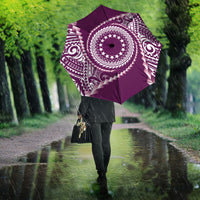 Cook Islands Gospel Day Umbrella Maroon Tribal Curves
