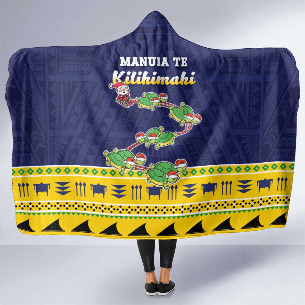 Tokelau Christmas Hooded Blanket Tokelauan Turtle Santa Sleigh LT05 One Size Yellow - Polynesian Pride