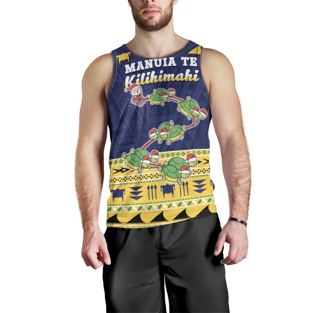 Tokelau Christmas Men Tank Top Tokelauan Turtle Santa Sleigh LT05 - Polynesian Pride