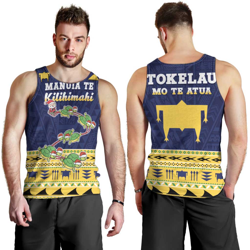 Tokelau Christmas Men Tank Top Tokelauan Turtle Santa Sleigh LT05 - Polynesian Pride