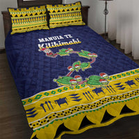 Tokelau Christmas Quilt Bed Set Tokelauan Turtle Santa Sleigh LT05 Yellow - Polynesian Pride