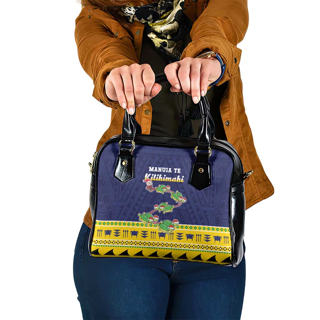 Tokelau Christmas Shoulder Handbag Tokelauan Turtle Santa Sleigh LT05 One Size Yellow - Polynesian Pride