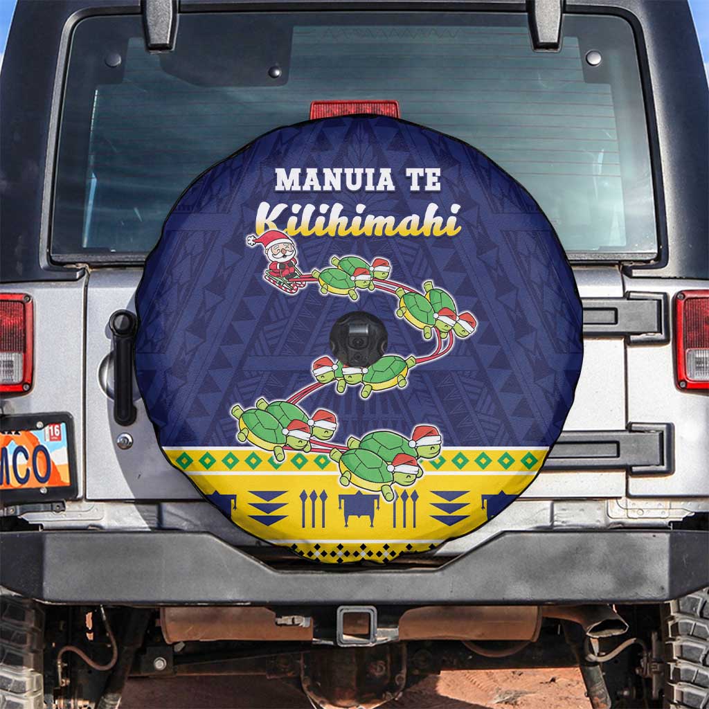 Tokelau Christmas Spare Tire Cover Tokelauan Turtle Santa Sleigh LT05 Yellow - Polynesian Pride