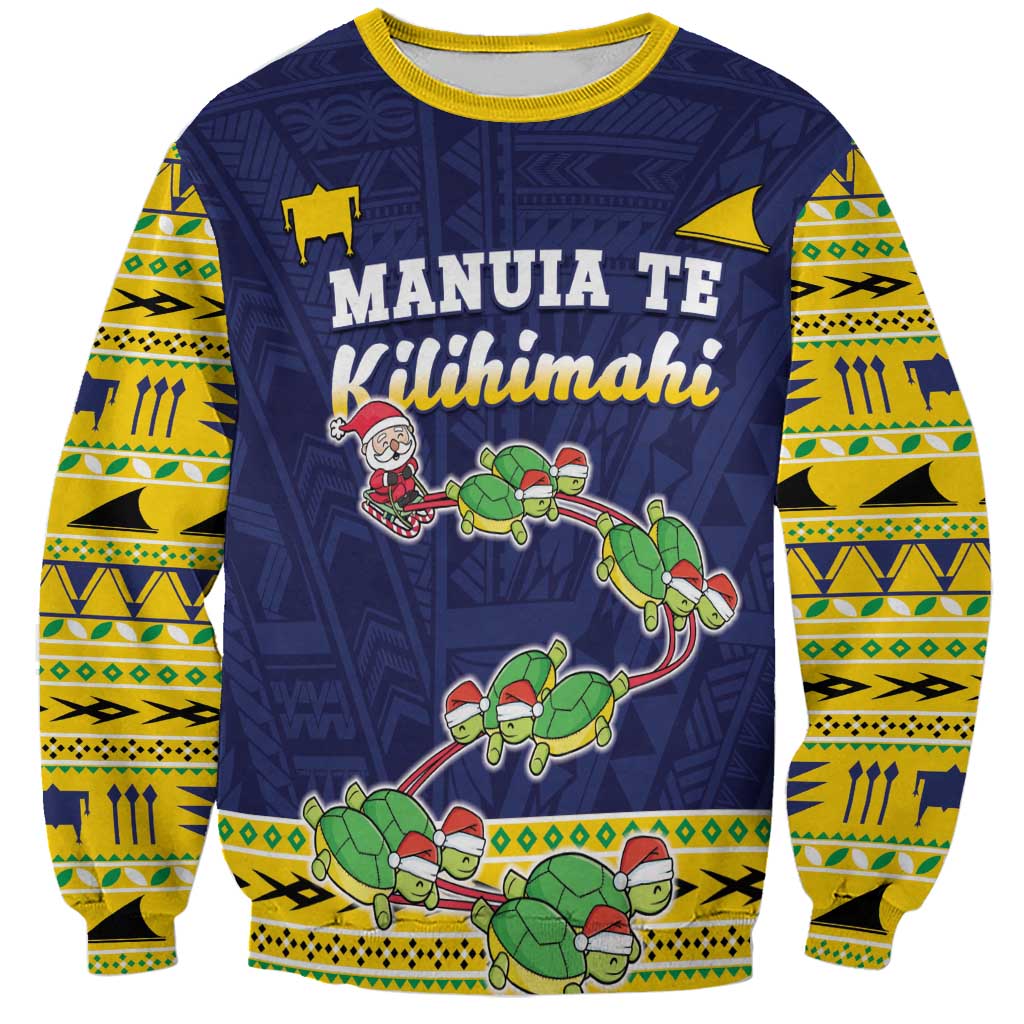 Tokelau Christmas Sweatshirt Tokelauan Turtle Santa Sleigh LT05 Unisex Yellow - Polynesian Pride