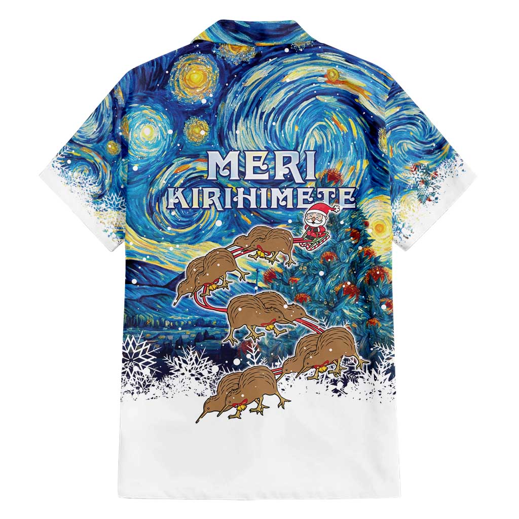 New Zealand Christmas Family Matching Tank Maxi Dress and Hawaiian Shirt Kiwis Santa Sleigh Starry Night Style LT05 - Polynesian Pride