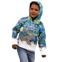 New Zealand Christmas Kid Hoodie Kiwis Santa Sleigh Starry Night Style