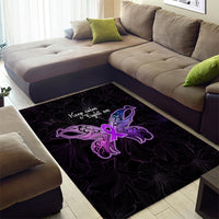 Pancreatic Cancer Awareness Area Rug Keep Calm And Fight On Polynesian Pattern LT05 - Polynesian Pride