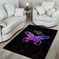Pancreatic Cancer Awareness Area Rug Keep Calm And Fight On Polynesian Pattern LT05 - Polynesian Pride