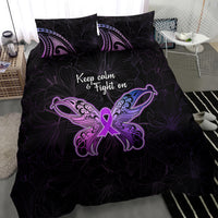 Pancreatic Cancer Awareness Bedding Set Keep Calm And Fight On Polynesian Pattern LT05 - Polynesian Pride