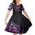 Pancreatic Cancer Awareness Kid Short Sleeve Dress Keep Calm And Fight On Polynesian Pattern LT05 KID Purple - Polynesian Pride