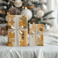 Hawaiian Quilt Wrapping Paper Vintage Pattern Brown - Polynesian Pride