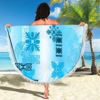 Hawaiian Quilt Beach Blanket Vintage Pattern Blue LT05 - Polynesian Pride
